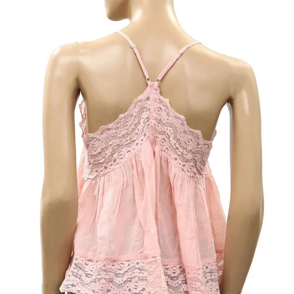 Intimately Free People Fiona Cami Blouse Top Tank Sleeveless Lace Slip S 289631